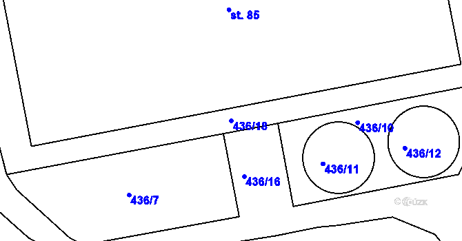 Parcela st. 436/18 v KÚ Sirá, Katastrální mapa