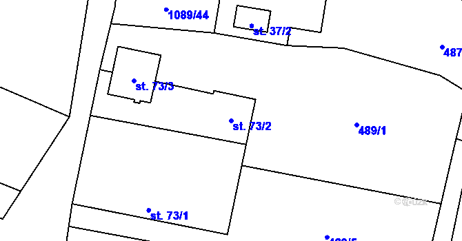 Parcela st. 73/2 v KÚ Cep, Katastrální mapa