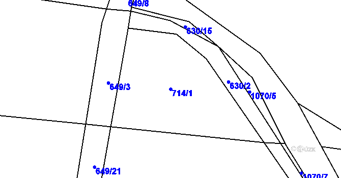 Parcela st. 714/1 v KÚ Cep, Katastrální mapa
