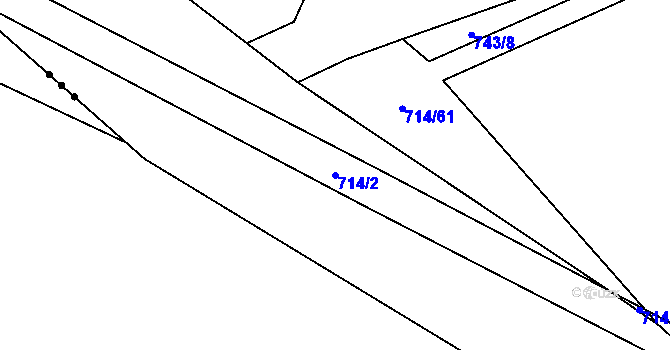 Parcela st. 714/2 v KÚ Cep, Katastrální mapa