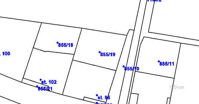 Parcela st. 855/19 v KÚ Cep, Katastrální mapa
