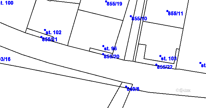 Parcela st. 855/20 v KÚ Cep, Katastrální mapa