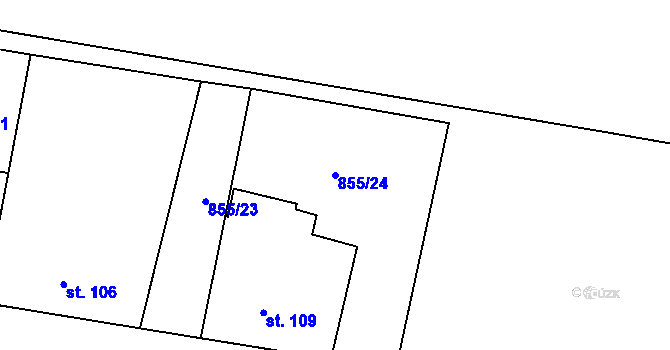 Parcela st. 855/24 v KÚ Cep, Katastrální mapa