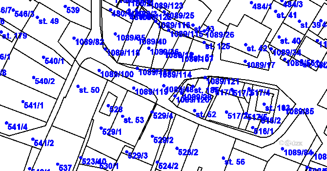 Parcela st. 1089/48 v KÚ Cep, Katastrální mapa