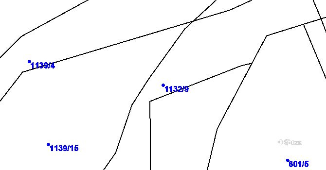 Parcela st. 1132/9 v KÚ Cep, Katastrální mapa