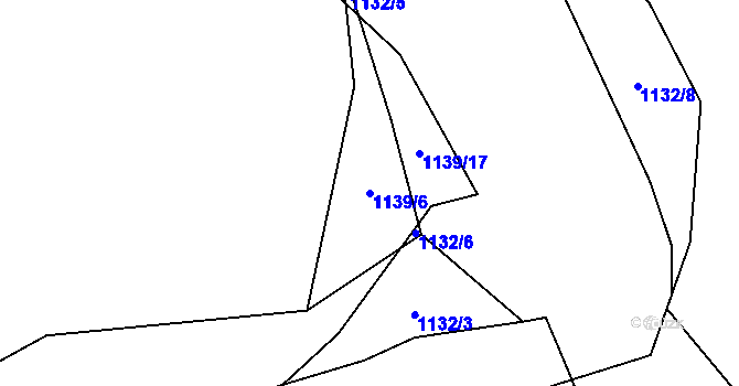 Parcela st. 1139/6 v KÚ Cep, Katastrální mapa