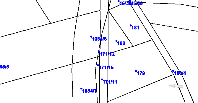 Parcela st. 171/12 v KÚ Cep, Katastrální mapa
