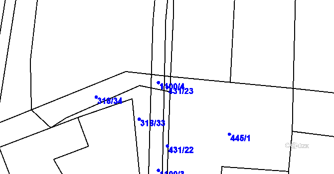 Parcela st. 431/23 v KÚ Cep, Katastrální mapa