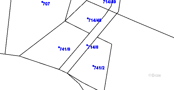 Parcela st. 714/8 v KÚ Cep, Katastrální mapa
