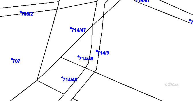 Parcela st. 714/9 v KÚ Cep, Katastrální mapa
