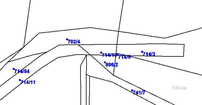 Parcela st. 714/10 v KÚ Cep, Katastrální mapa