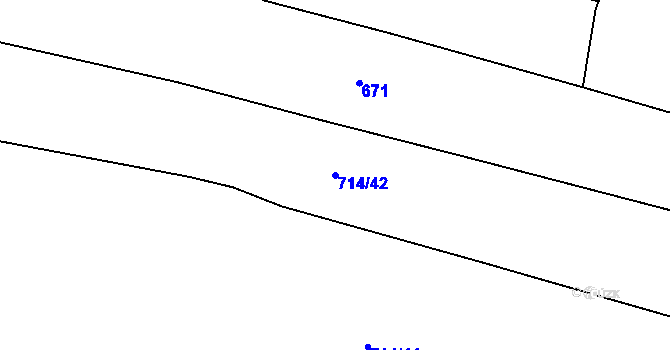 Parcela st. 714/42 v KÚ Cep, Katastrální mapa