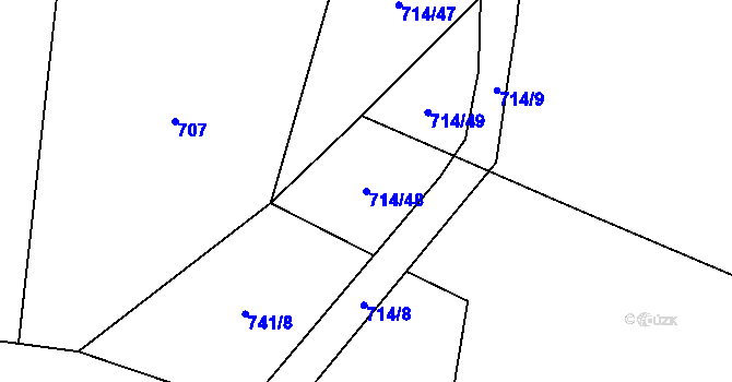 Parcela st. 714/48 v KÚ Cep, Katastrální mapa