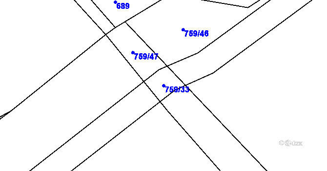 Parcela st. 759/33 v KÚ Cep, Katastrální mapa