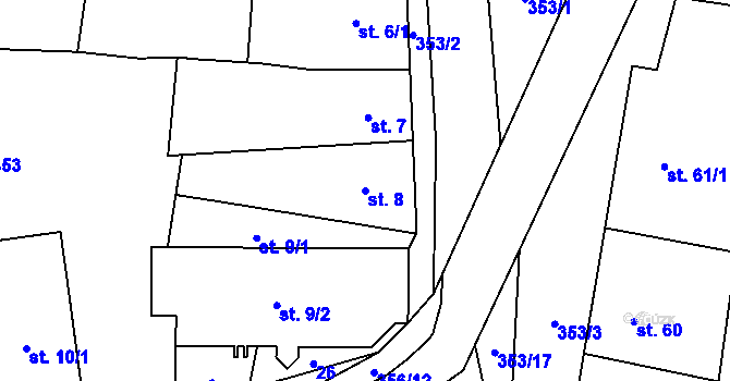 Parcela st. 8 v KÚ Cerekvice nad Bystřicí, Katastrální mapa
