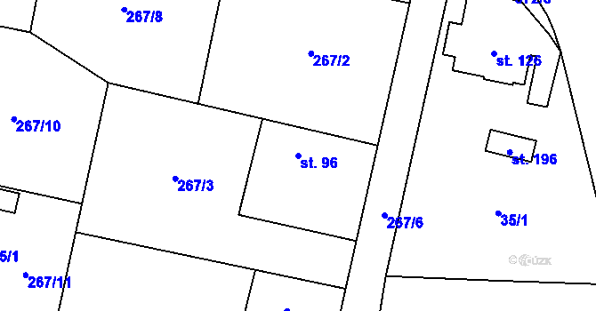 Parcela st. 96 v KÚ Cerekvice nad Bystřicí, Katastrální mapa