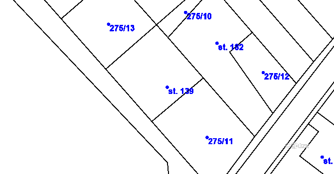 Parcela st. 139 v KÚ Cerekvice nad Bystřicí, Katastrální mapa