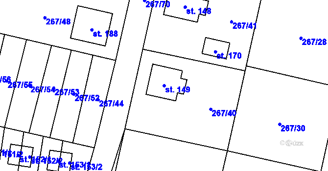 Parcela st. 149 v KÚ Cerekvice nad Bystřicí, Katastrální mapa