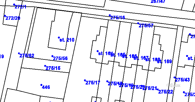 Parcela st. 164 v KÚ Cerekvice nad Bystřicí, Katastrální mapa