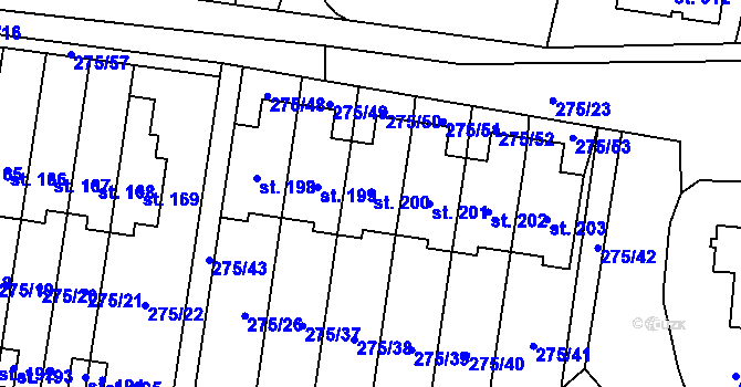 Parcela st. 200 v KÚ Cerekvice nad Bystřicí, Katastrální mapa