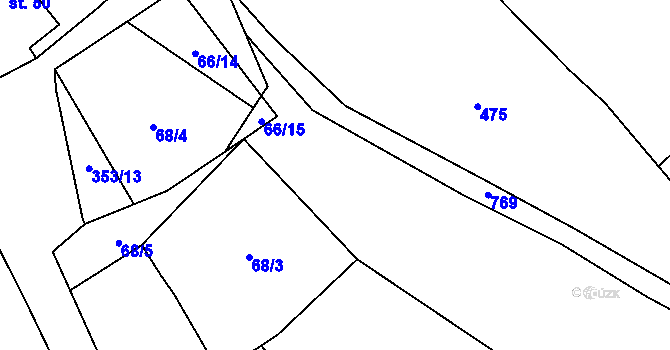 Parcela st. 66/9 v KÚ Cerekvice nad Bystřicí, Katastrální mapa