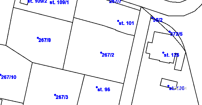 Parcela st. 267/2 v KÚ Cerekvice nad Bystřicí, Katastrální mapa