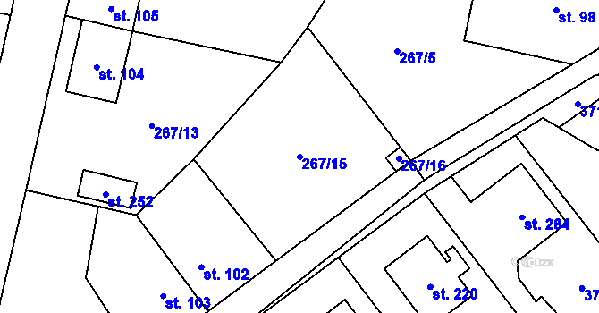 Parcela st. 267/15 v KÚ Cerekvice nad Bystřicí, Katastrální mapa