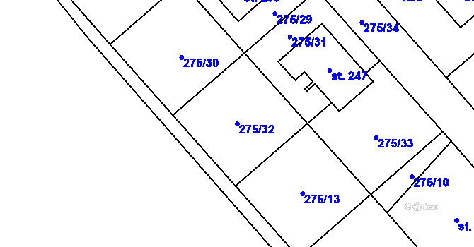 Parcela st. 275/32 v KÚ Cerekvice nad Bystřicí, Katastrální mapa