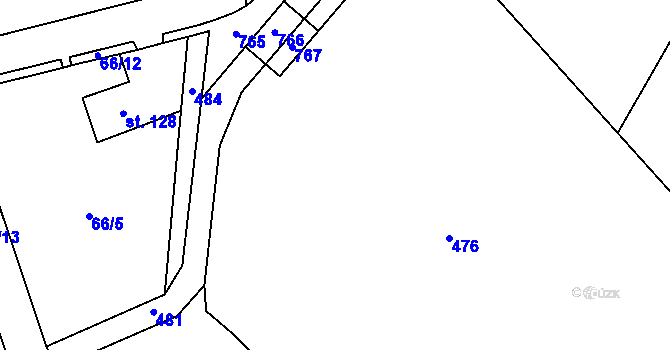 Parcela st. 135/27 v KÚ Cerekvice nad Bystřicí, Katastrální mapa