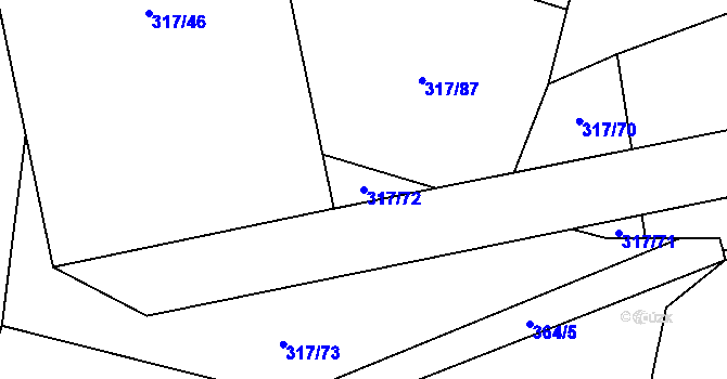 Parcela st. 317/72 v KÚ Cerekvice nad Bystřicí, Katastrální mapa