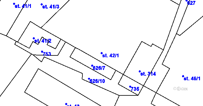 Parcela st. 42/1 v KÚ Cerekvice nad Loučnou, Katastrální mapa
