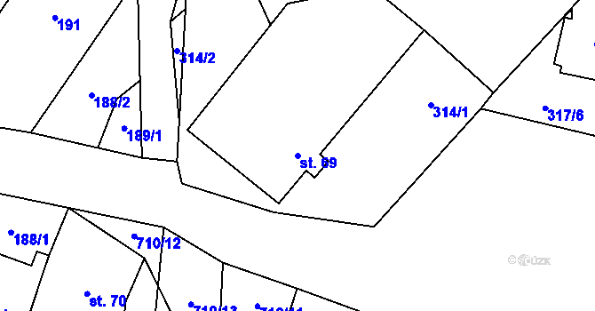 Parcela st. 69 v KÚ Cerekvice nad Loučnou, Katastrální mapa