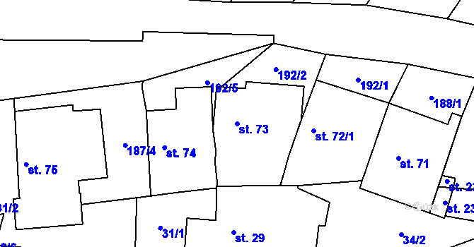 Parcela st. 73 v KÚ Cerekvice nad Loučnou, Katastrální mapa
