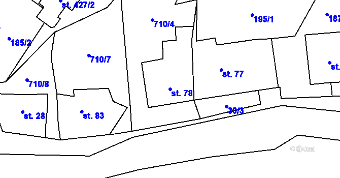 Parcela st. 78 v KÚ Cerekvice nad Loučnou, Katastrální mapa