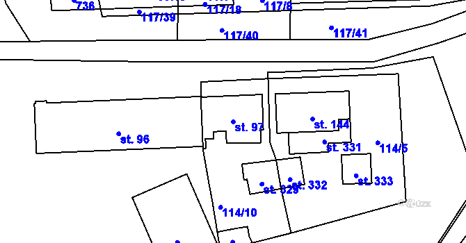 Parcela st. 97 v KÚ Cerekvice nad Loučnou, Katastrální mapa