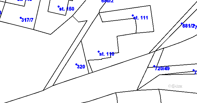Parcela st. 110 v KÚ Cerekvice nad Loučnou, Katastrální mapa