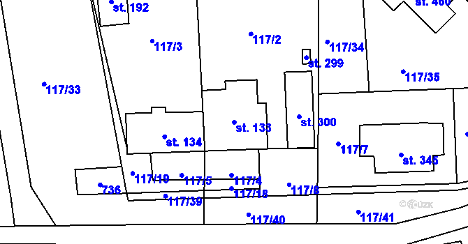 Parcela st. 133 v KÚ Cerekvice nad Loučnou, Katastrální mapa