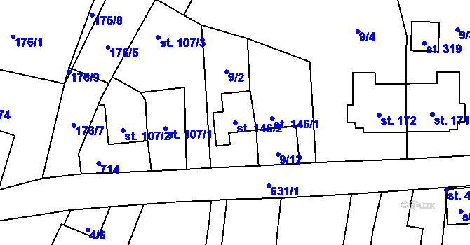 Parcela st. 146/2 v KÚ Cerekvice nad Loučnou, Katastrální mapa