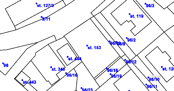 Parcela st. 153 v KÚ Cerekvice nad Loučnou, Katastrální mapa