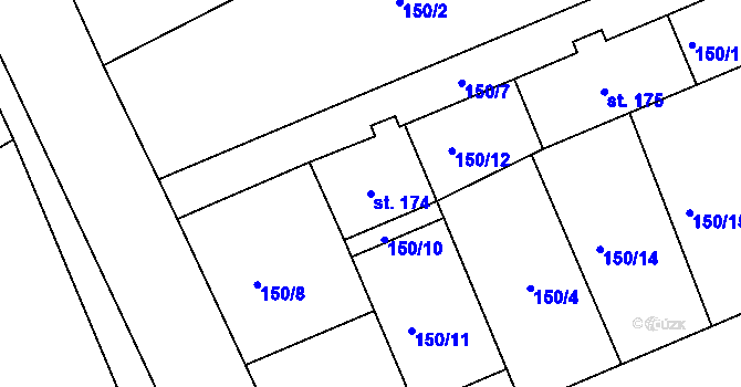 Parcela st. 174 v KÚ Cerekvice nad Loučnou, Katastrální mapa