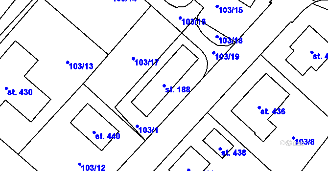 Parcela st. 188 v KÚ Cerekvice nad Loučnou, Katastrální mapa