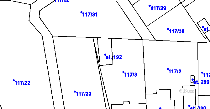 Parcela st. 192 v KÚ Cerekvice nad Loučnou, Katastrální mapa