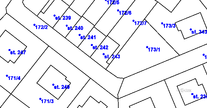 Parcela st. 243 v KÚ Cerekvice nad Loučnou, Katastrální mapa