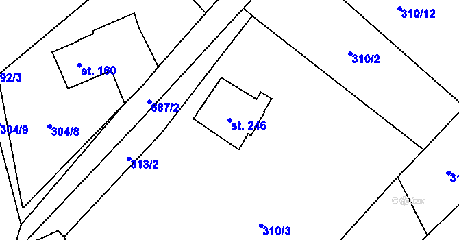 Parcela st. 246 v KÚ Cerekvice nad Loučnou, Katastrální mapa