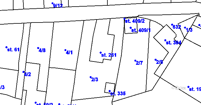 Parcela st. 261 v KÚ Cerekvice nad Loučnou, Katastrální mapa