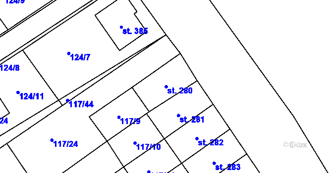 Parcela st. 280 v KÚ Cerekvice nad Loučnou, Katastrální mapa