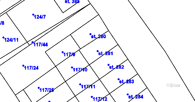 Parcela st. 281 v KÚ Cerekvice nad Loučnou, Katastrální mapa
