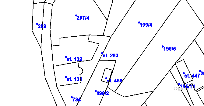 Parcela st. 293 v KÚ Cerekvice nad Loučnou, Katastrální mapa