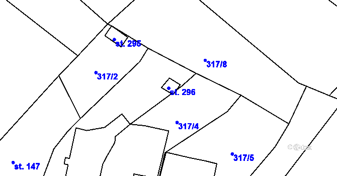 Parcela st. 296 v KÚ Cerekvice nad Loučnou, Katastrální mapa