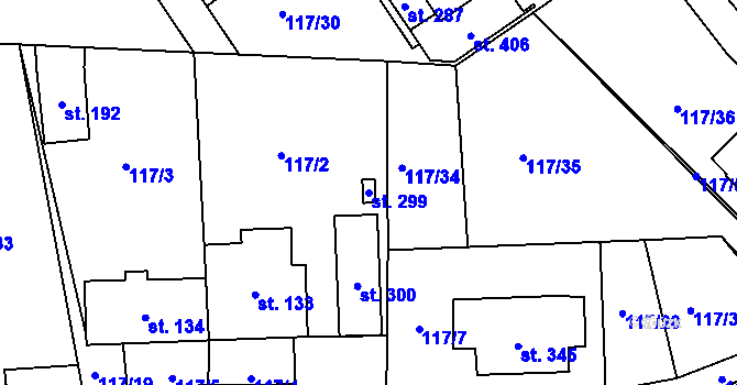 Parcela st. 299 v KÚ Cerekvice nad Loučnou, Katastrální mapa